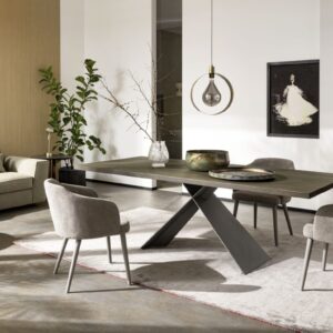Mesa comedor madera con pata metálica